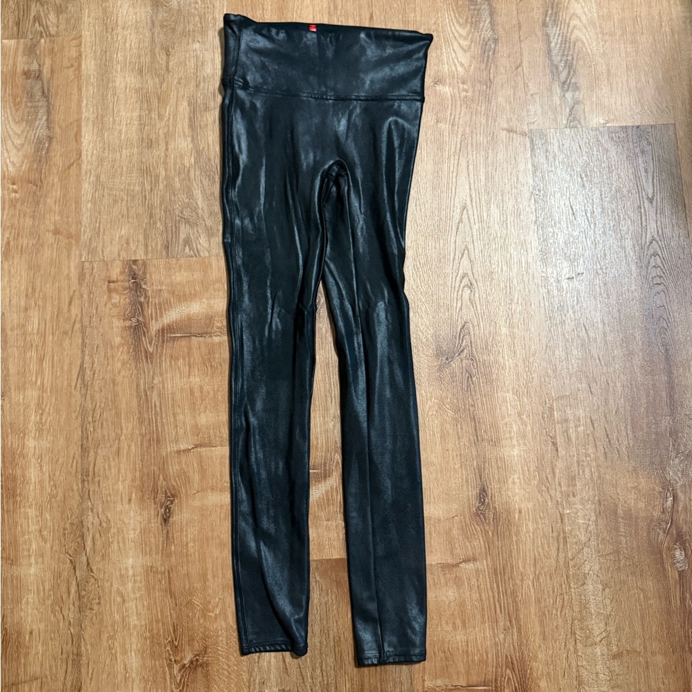 SPANX Black Faux Leather Leggings